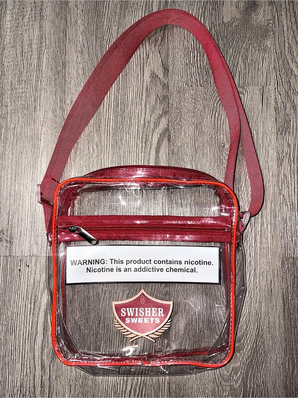 Swisher Sweets Clear Red Crossbody Bag Like New